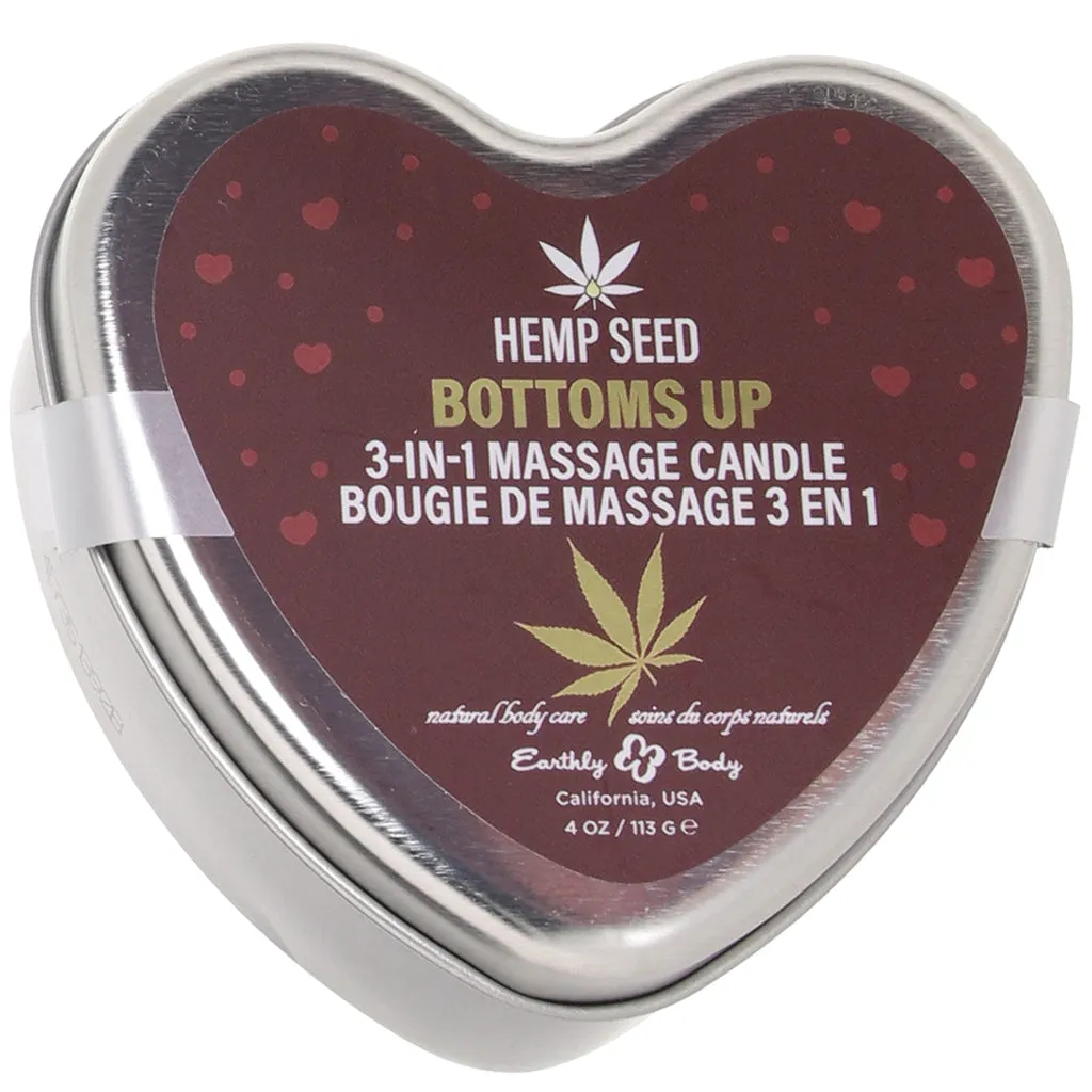 3-in-1 Massage Heart Candle 4oz/113g in Bottom's Up