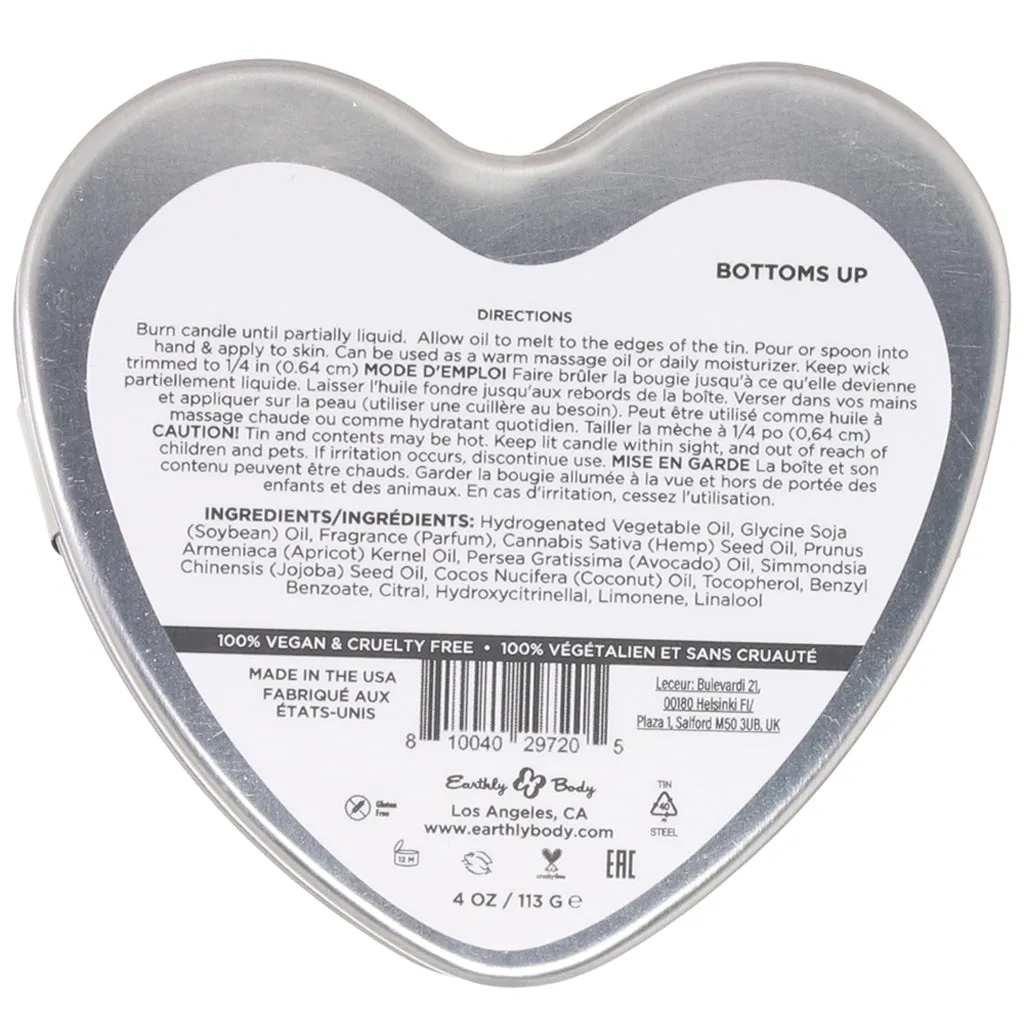 3-in-1 Massage Heart Candle 4oz/113g in Bottom's Up