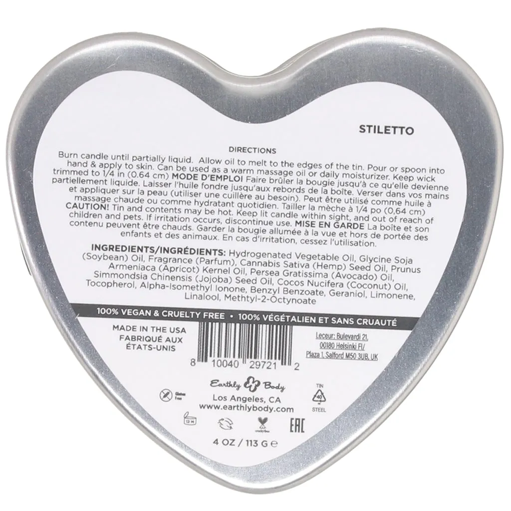 3-in-1 Massage Heart Candle 4oz/113g in Stiletto