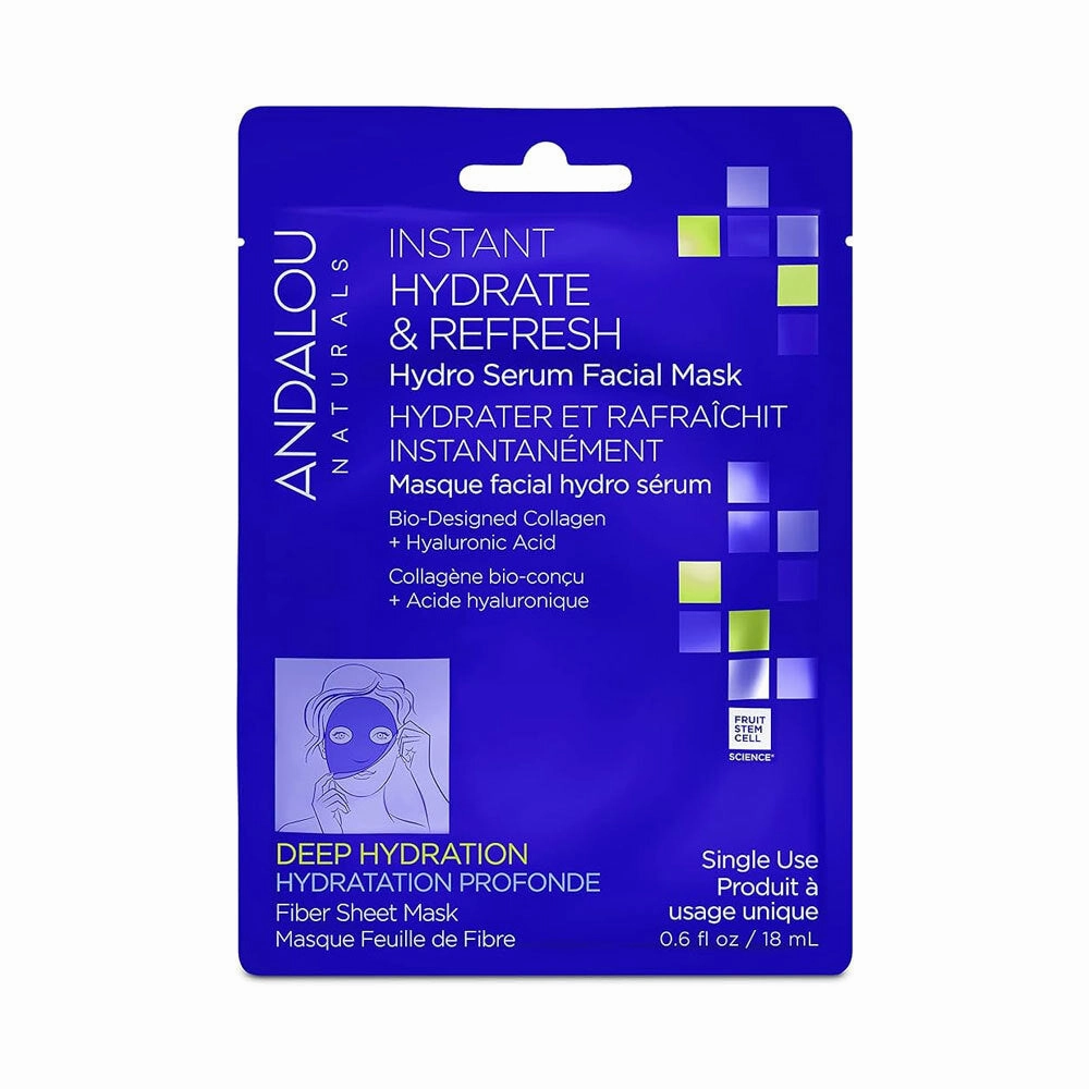 Andalou Naturals Instant Hydrate & Refresh Hydro Serum Facial Mask 18ml