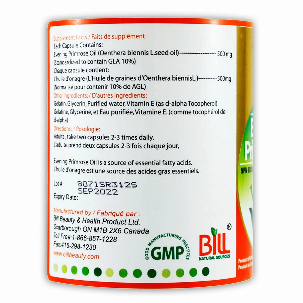 BILL Natural Sources® Evening Primrose Oil 500mg Softgels