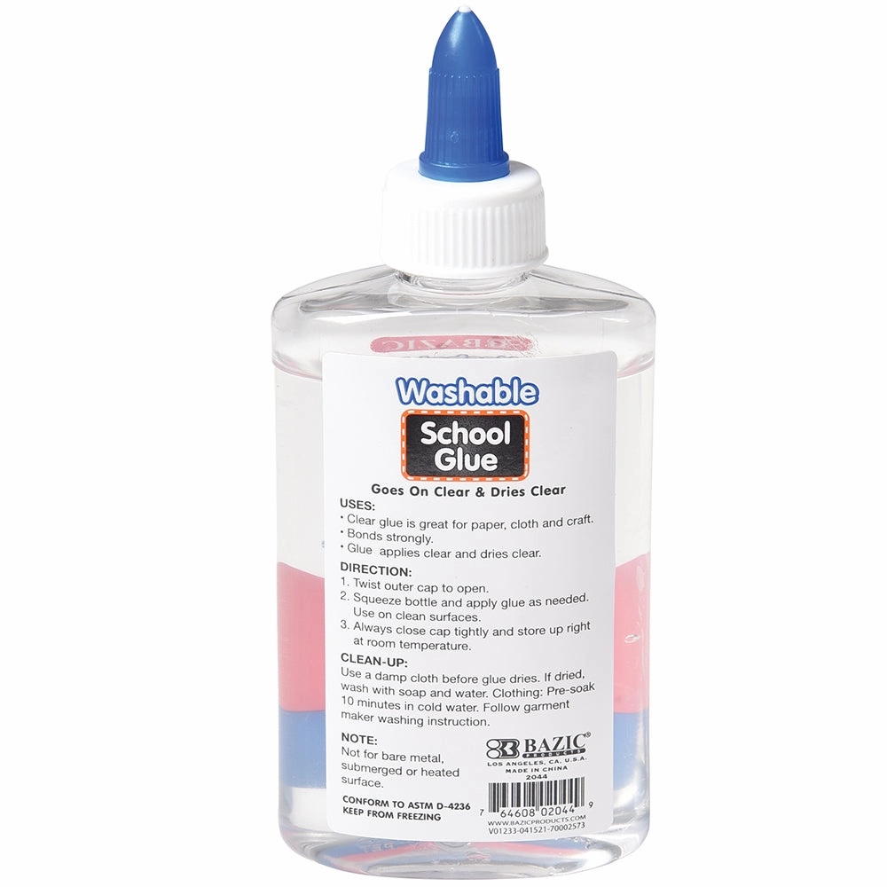 Clear School Glue Classroom Bundle | 12-Pack of 5 oz. Non-Toxic, Washable Slime & Craft Glue