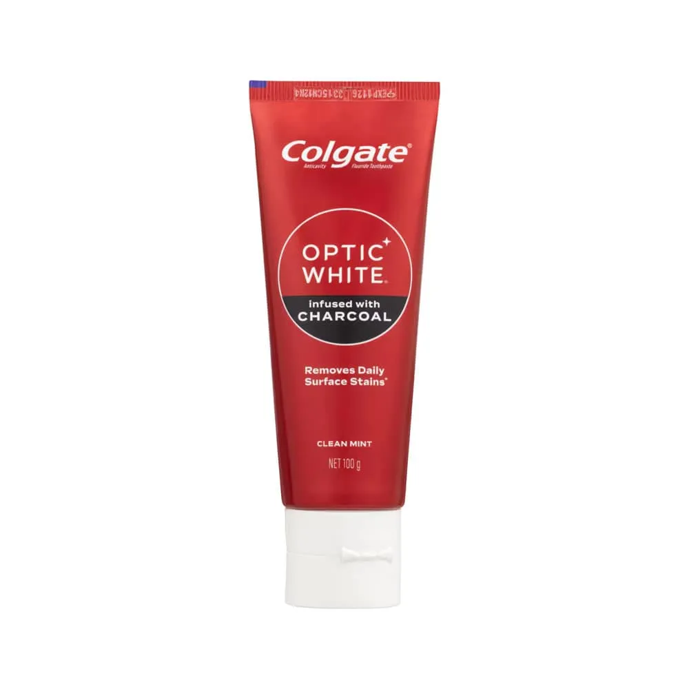 Colgate Toothpaste Optic White Infused With Charcoal Clean Mint 100g