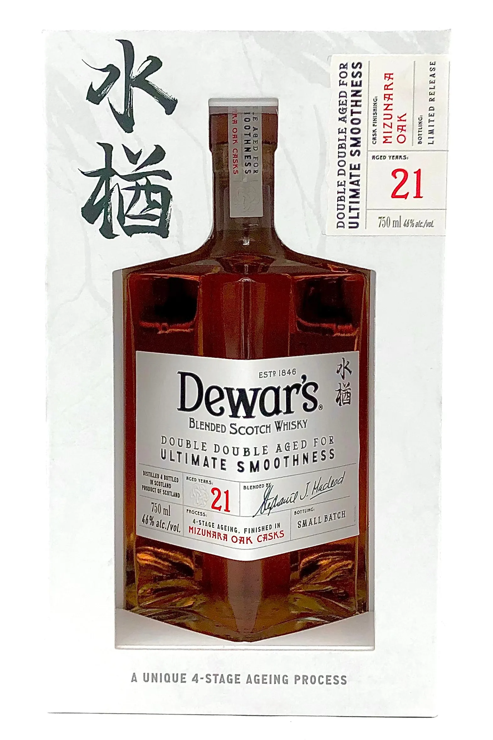 Dewar's "Mizunara Oak" Double Double 21 Year Old Scotch Whisky
