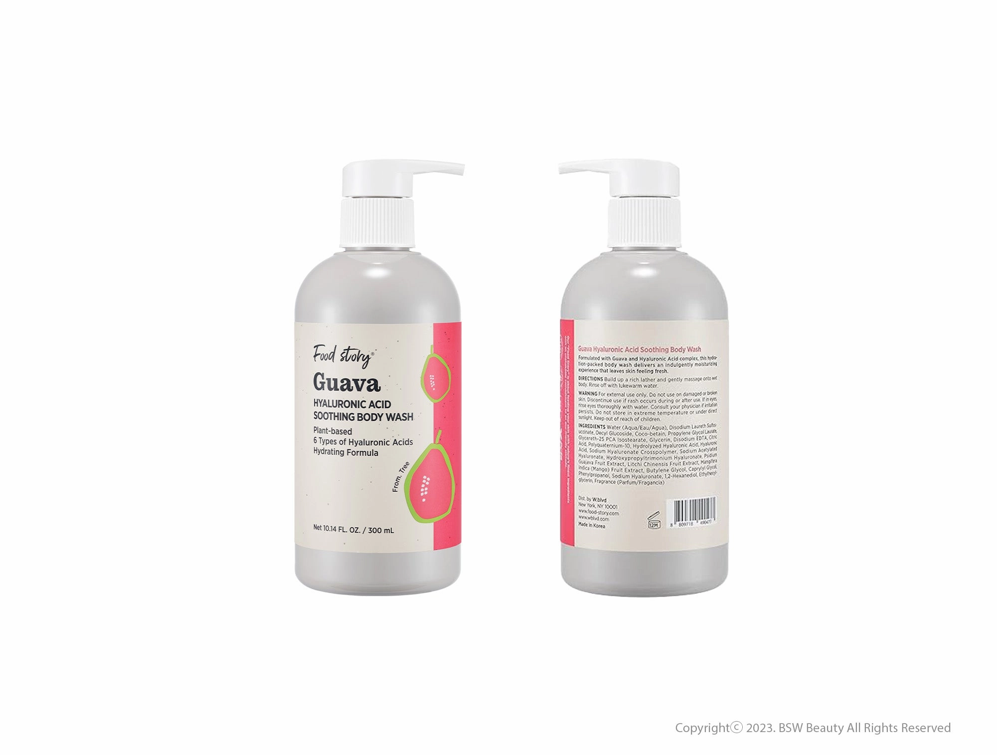 FOOD STORY GUAVA HYALURONIC ACID SOOTHING BODY WASH 10.14 FL. OZ. / 300 mL
