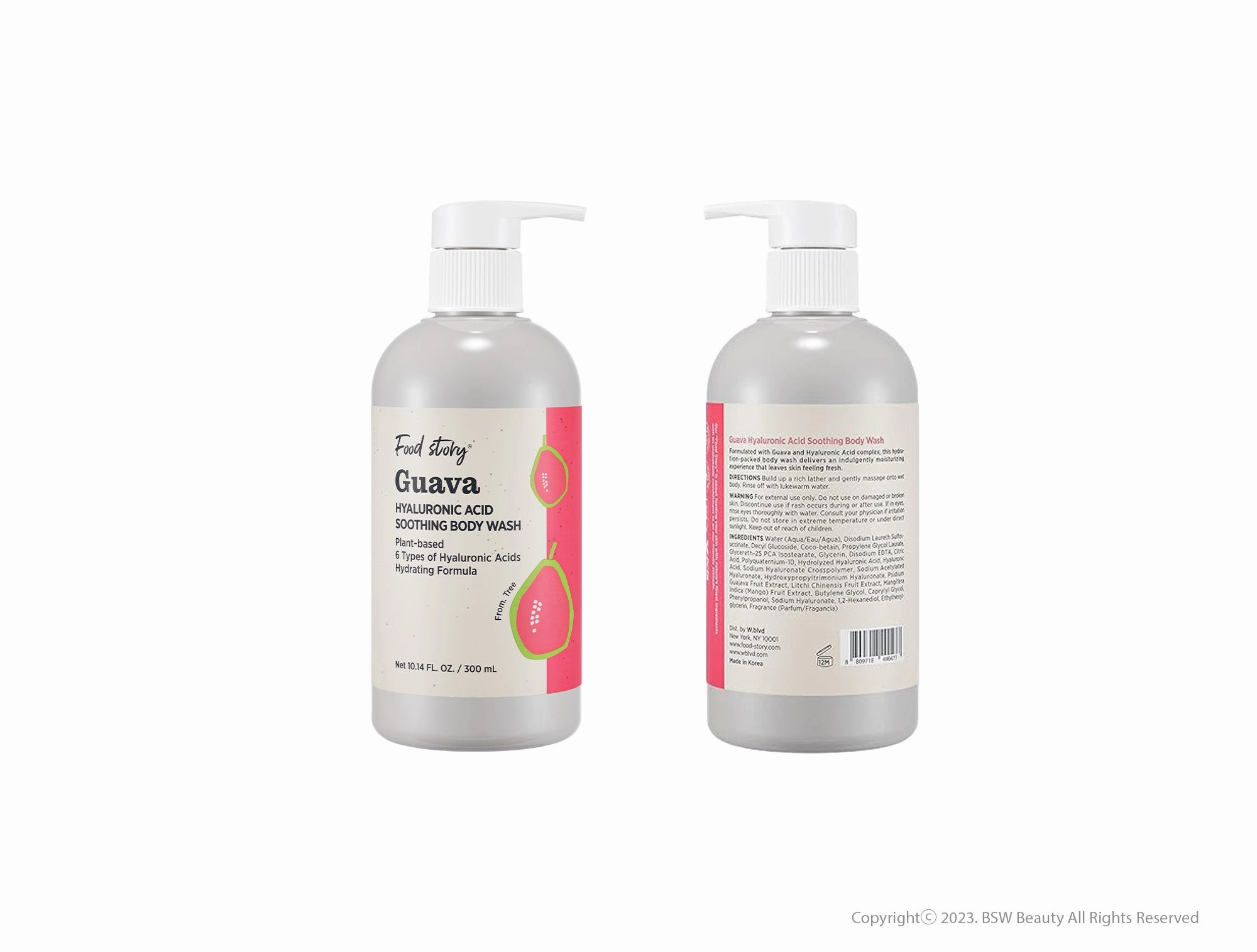 FOOD STORY GUAVA HYALURONIC ACID SOOTHING BODY WASH 10.14 FL. OZ. / 300 mL