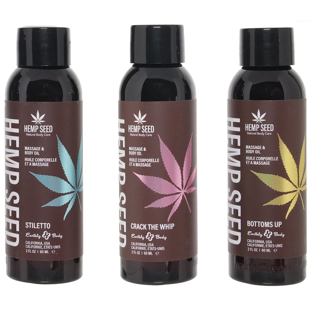 Hemp Seed Massage Oil Gift Set in 3 x 2oz/60ml
