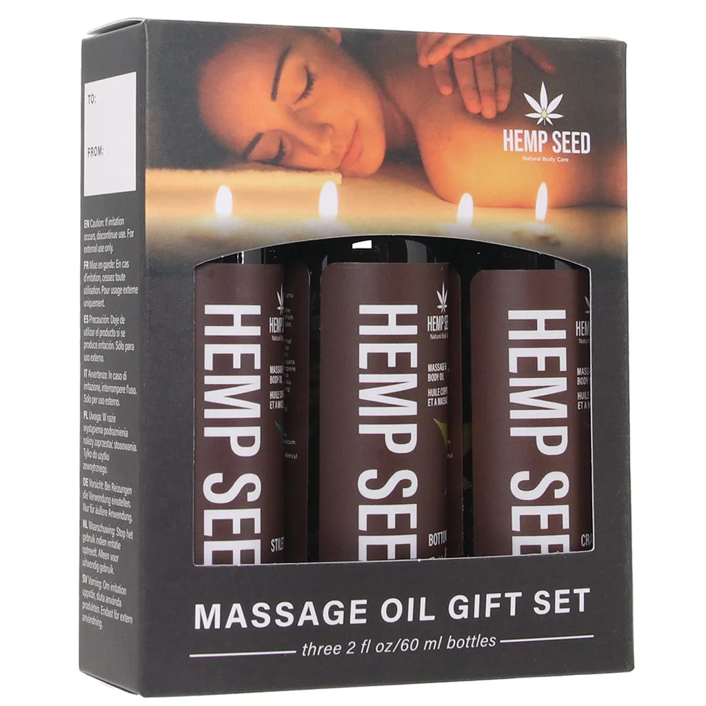 Hemp Seed Massage Oil Gift Set in 3 x 2oz/60ml