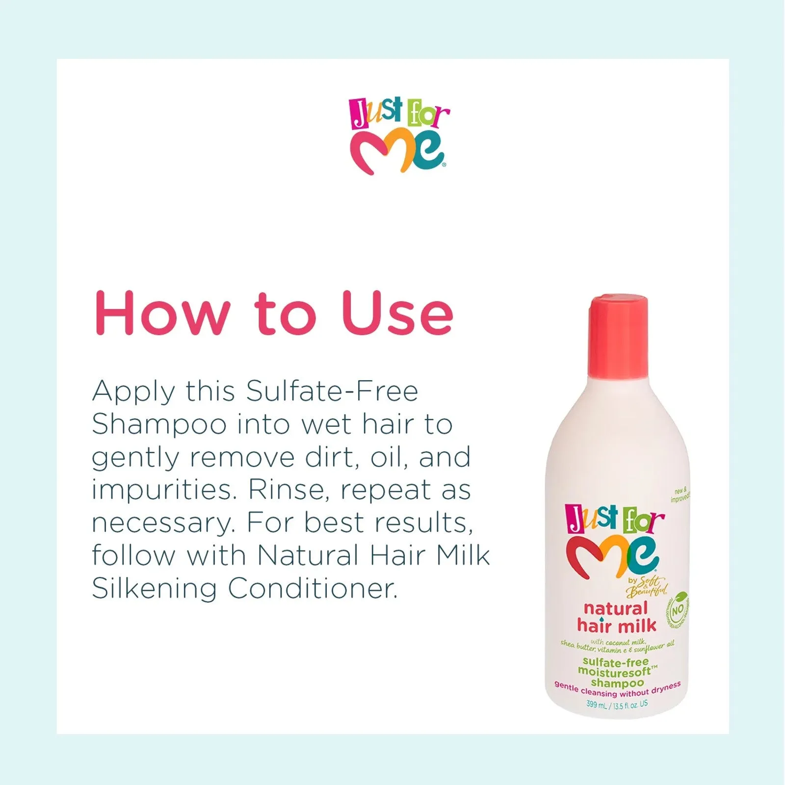 Just For Me Natural Milk Moisture Soft Sulfate-Free Shampoo - 13.5 oz