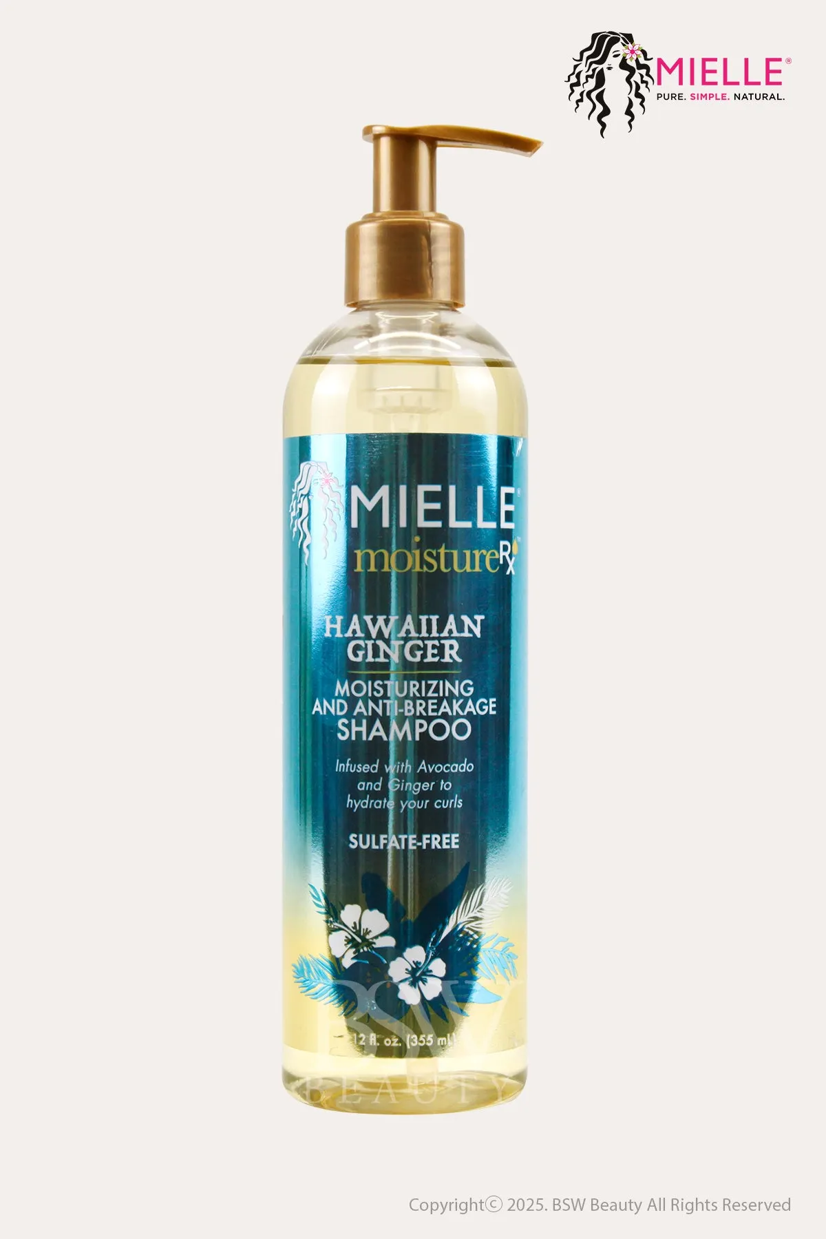 MIELLE MOISTURE RX HAWAIIAN GINGER MOISTURIZING AND ANTI-BREAKAGE SHAMPOO 12oz