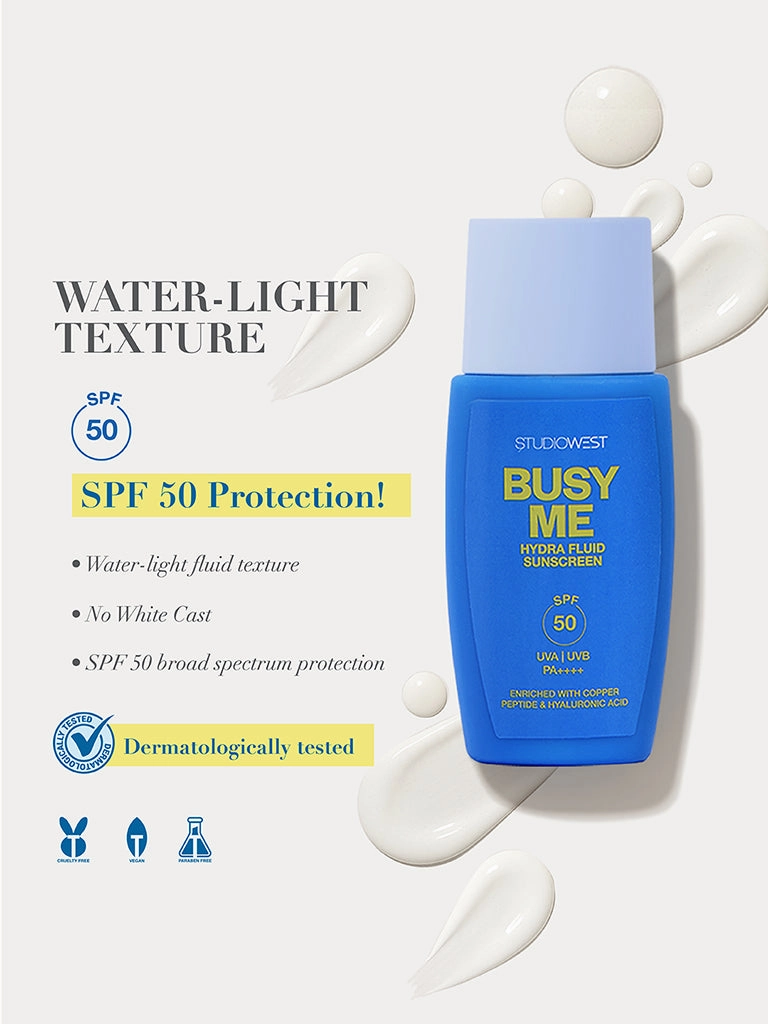 Studiowest Busy Me SPF 50 PA     Hydra Fluid Sunscreen - 50 gm