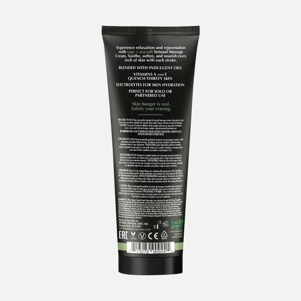 Wicked Sage and Sea Salt Massage Cream - 120ml/4.05oz